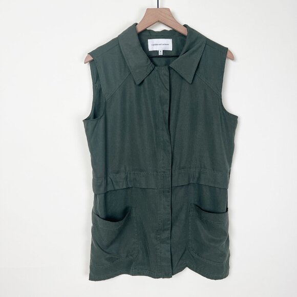 Anthropologie Utility Vest Sleeveless Jacket Light Lightweight Field Coat Layer - Picture 2 of 6